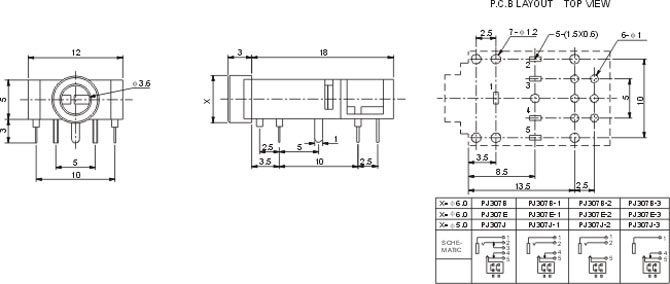 耳機插座PJ307B