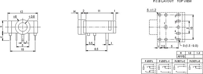 耳機(jī)插座PJ307L