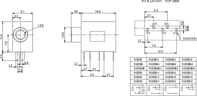 耳機插座PJ325B