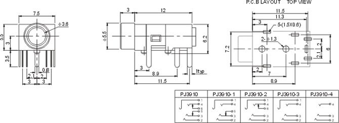 耳機(jī)插座PJ3910